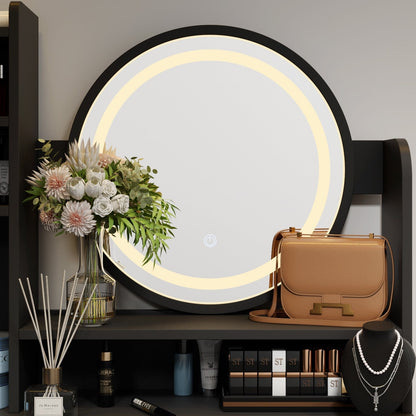 Ensemble de coiffeuse avec miroir à écran tactile et tabouret