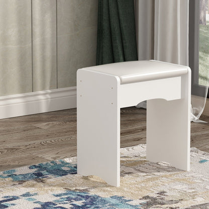 Table de maquillage avec miroir et tabouret à éclairage LED