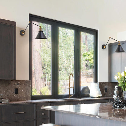 Malryn Lot de 2 appliques murales modernes à bras oscillant réglables, à brancher ou à câbler