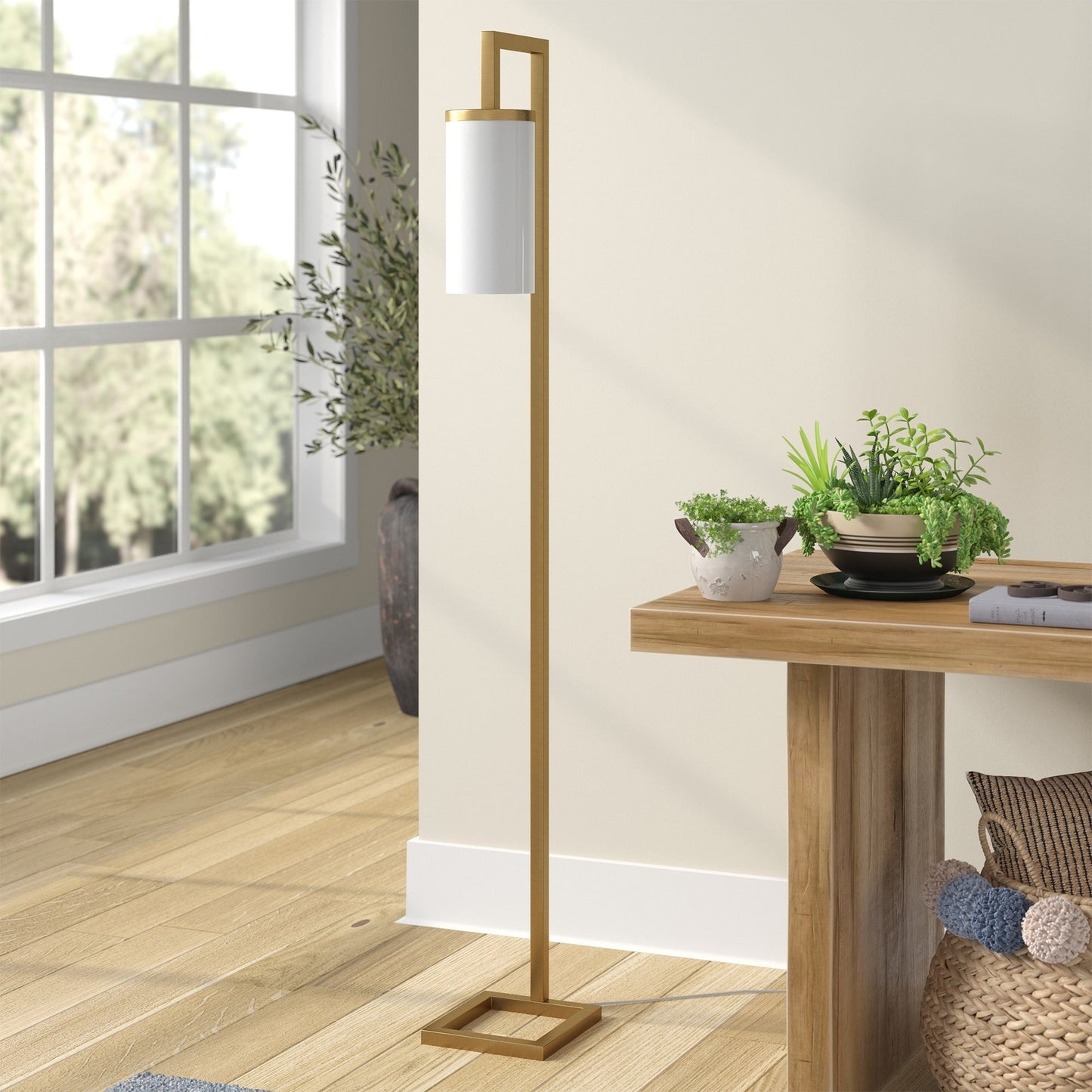 Malva 67.75 Tall Floor Lamp with Glass Shade - 11 Wide