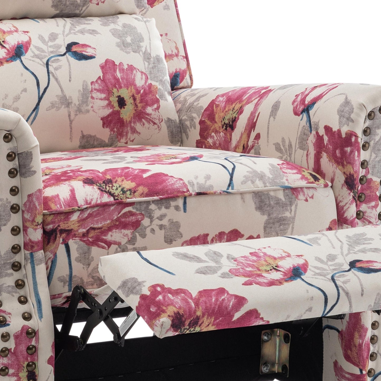 Fauteuils inclinables à commande manuelle avec garniture à clous décoratifs