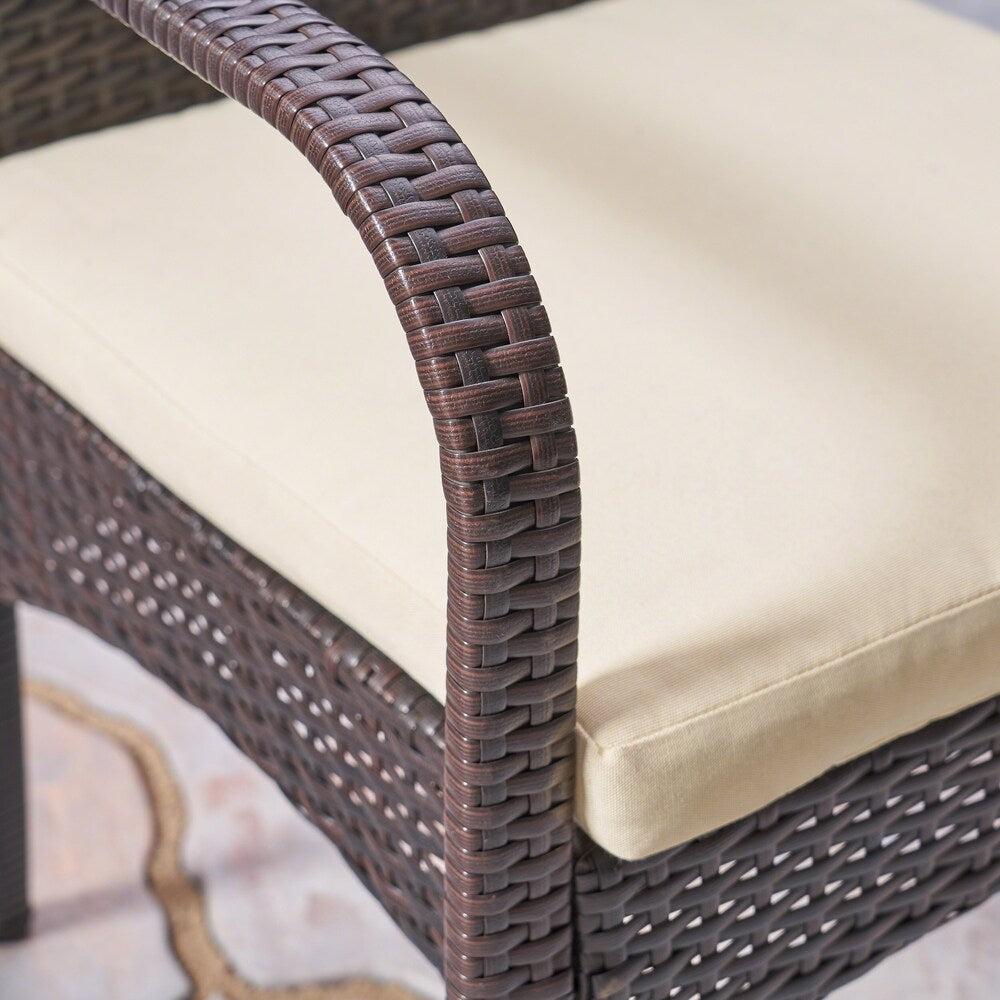 Ensemble de salle à manger Mason pour extérieur, 7 pièces, en bois d'acacia et rotin, par Christopher Knight Home