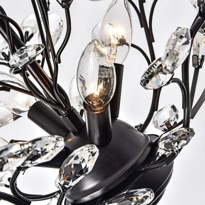 Maxax 4 - Lustre unique classique/traditionnel à 4 lumières avec accents en cristal