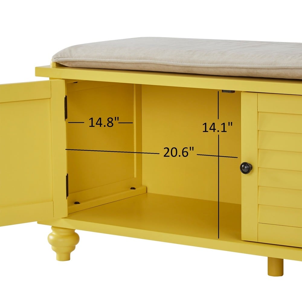 Banc de rangement à porte à volet avec coussin en velours Maybelle par iNSPIRE Q Classic