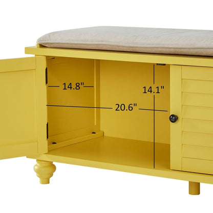 Banc de rangement à porte à volet avec coussin en velours Maybelle par iNSPIRE Q Classic