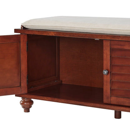 Banc de rangement à porte à volet avec coussin en velours Maybelle par iNSPIRE Q Classic