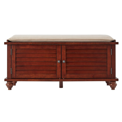 Banc de rangement à porte à volet avec coussin en velours Maybelle par iNSPIRE Q Classic