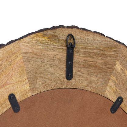 Miroir mural rond en bois avec bord naturel Meredith de River of Goods - 77,5 x 2,5 x 77,5 cm