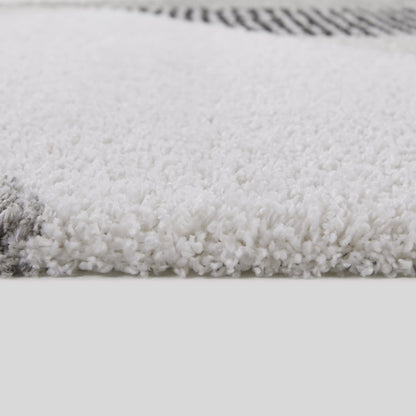 Merril Mid-century Modern Color Block Shag Area Rug