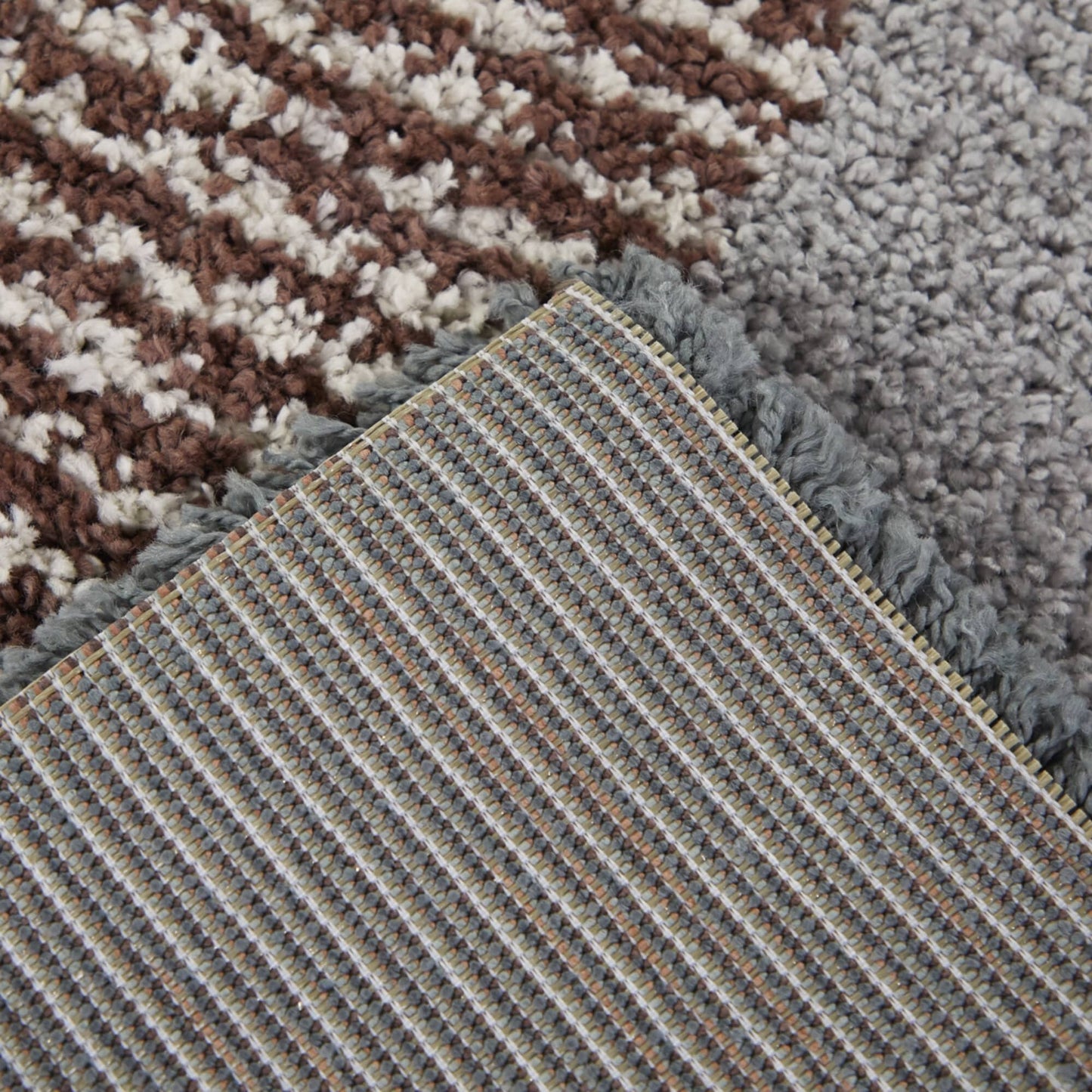 Merril Mid-century Modern Color Block Shag Area Rug