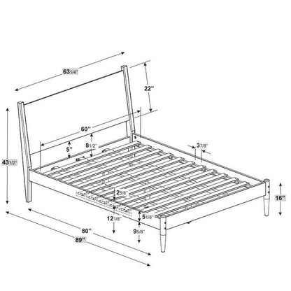 Lit à panneaux de style milieu de siècle