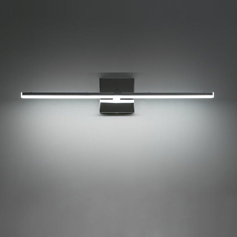 Barre lumineuse à LED linéaire pour meuble-lavabo, chromée, à intensité variable, style minimaliste