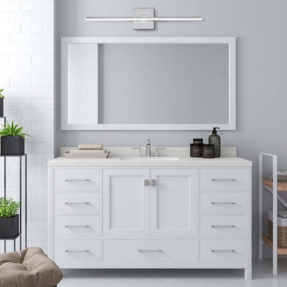 Barre lumineuse à LED linéaire pour meuble-lavabo, chromée, à intensité variable, style minimaliste