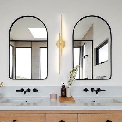 Minimalist 2-Light Dimmable LED Vanity Light Linear Metal Wall Sconce