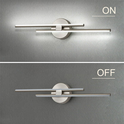 Minimalist 2-Light Dimmable LED Vanity Light Linear Metal Wall Sconce