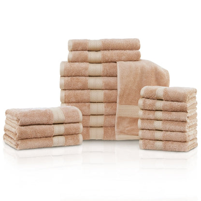 Superior Rayon from Bamboo and Cotton 18-Piece Towel Set (6 Bath, 6 Hand, 6 Face Towels)