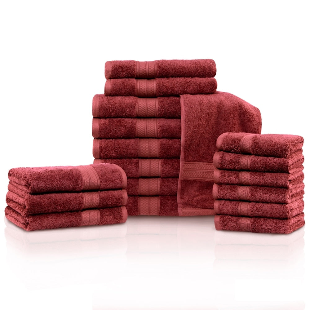 Superior Rayon from Bamboo and Cotton 18-Piece Towel Set (6 Bath, 6 Hand, 6 Face Towels)