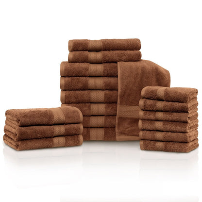Superior Rayon from Bamboo and Cotton 18-Piece Towel Set (6 Bath, 6 Hand, 6 Face Towels)