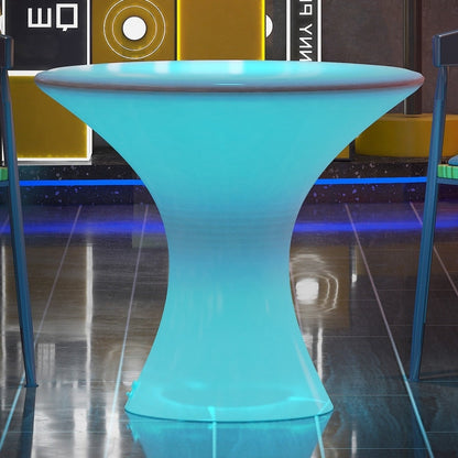 Mixoy Table de cocktail LED à couleurs changeantes, table à vin lumineuse rechargeable sans fil, table de bar pour ambiance maison, patio, piscine.