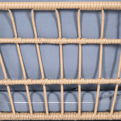 Moasis Ensemble de meubles de jardin en osier pour terrasse, composé de 3 pièces : 2 chaises et une table basse.