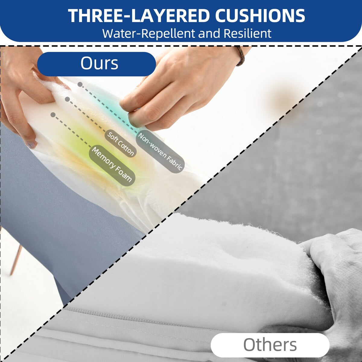 Moasis Ensemble de meubles de jardin en osier pour terrasse, composé de 3 pièces : 2 chaises et une table basse.