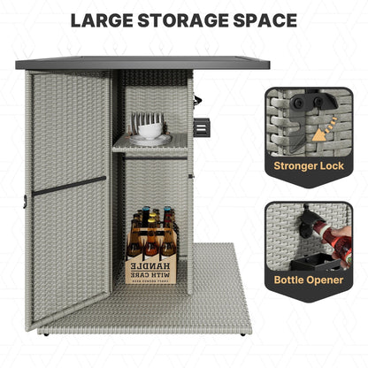 Ensemble de bar en osier pour extérieur Moasis, 5 pièces - 5 PCS