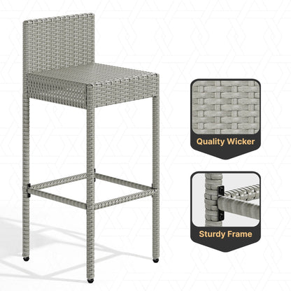 Ensemble de bar en osier pour extérieur Moasis, 5 pièces - 5 PCS