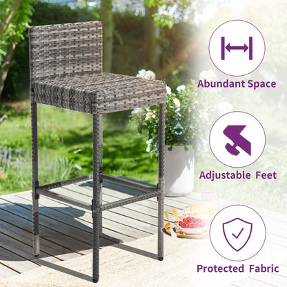 Ensemble de bar en osier pour extérieur Moasis, 5 pièces - 5 PCS