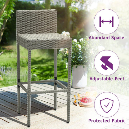 Ensemble de bar en osier pour extérieur Moasis, 5 pièces - 5 PCS