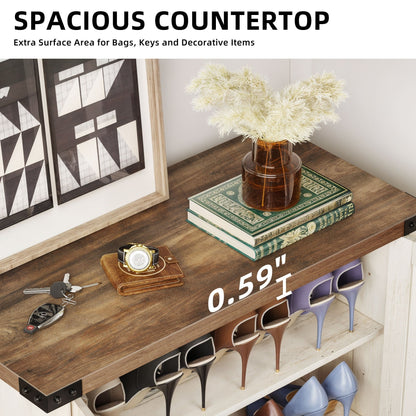 Meuble à chaussures Moasis à 5 niveaux et 20 paires avec portes doubles pour l'entrée