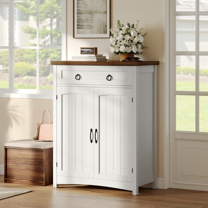 Meuble à chaussures Moasis à 5 niveaux et 20 paires avec portes doubles pour l'entrée