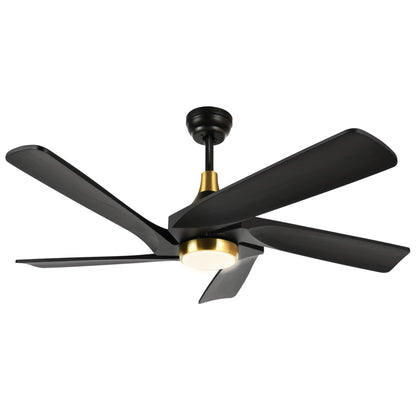 Moasis 52 Modern Remote Control Ceiling Fan with Lights and 5 Solid Wood Blades