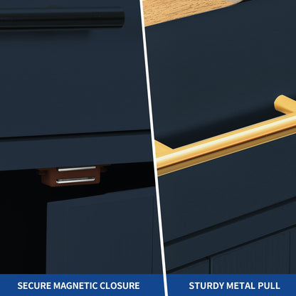 Moasis Meuble de rangement roulant pour îlot de cuisine, 53 pouces, chariot de cuisine mobile portable