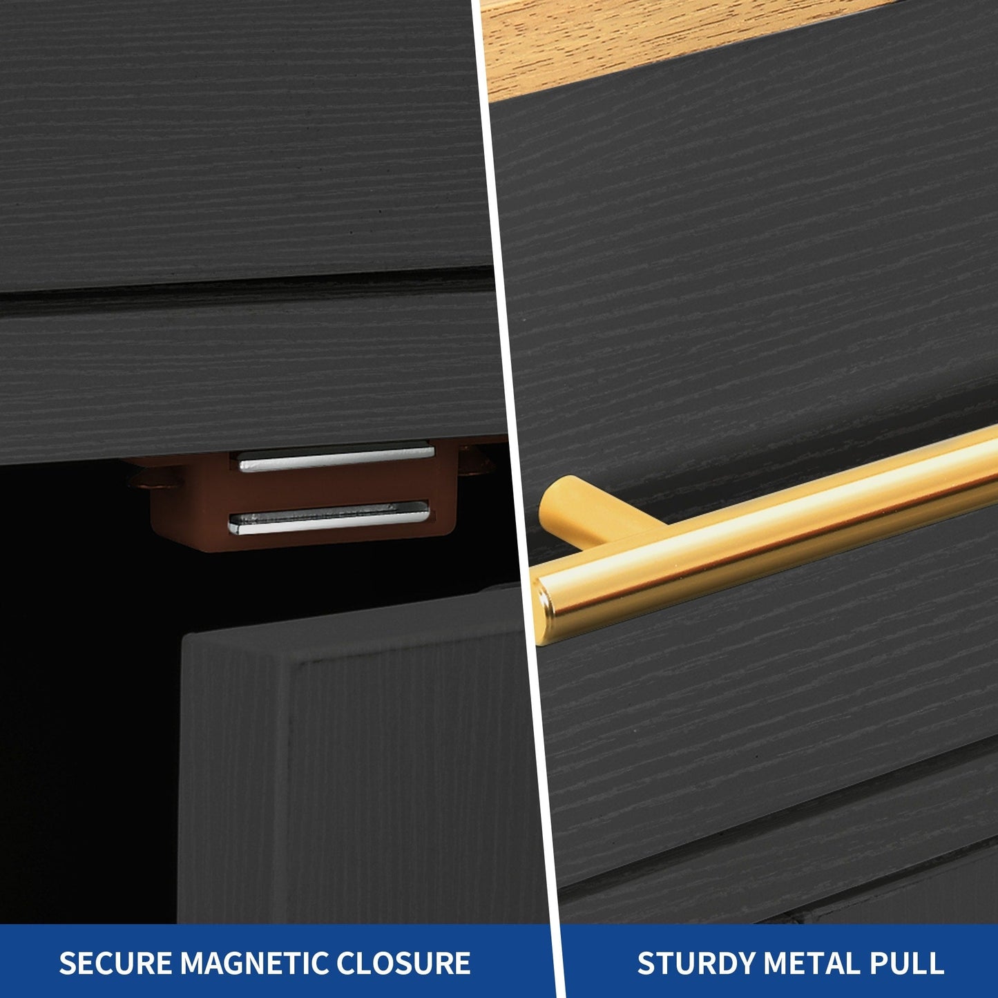 Moasis Meuble de rangement roulant pour îlot de cuisine, 53 pouces, chariot de cuisine mobile portable