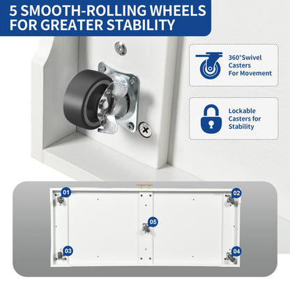 Moasis Meuble de rangement roulant pour îlot de cuisine, 53 pouces, chariot de cuisine mobile portable