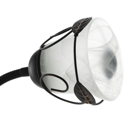 Moasis 71 Traditional Torchiere Floor Lamp with Adjustable Reading Light, Alabaster glass shades - 71H