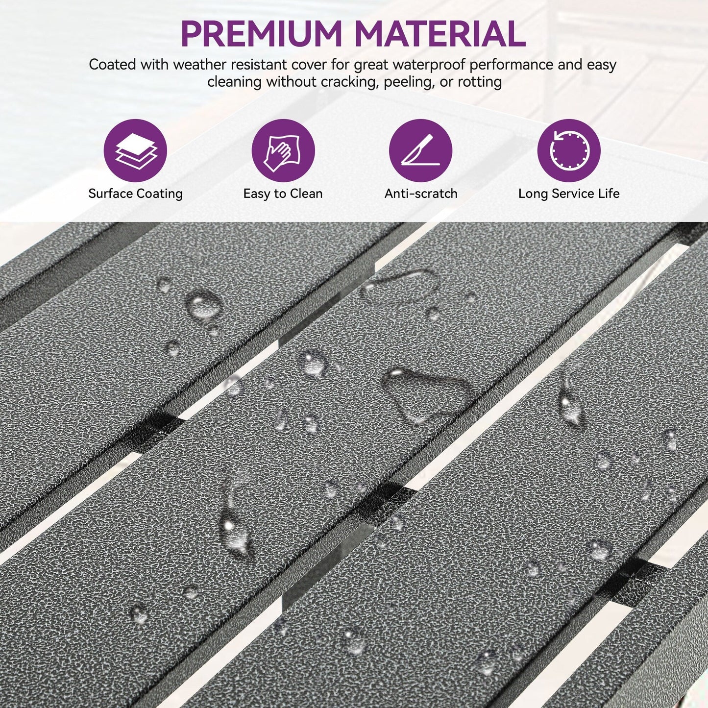 Table de bar/de comptoir de patio en métal Moasis avec roulettes