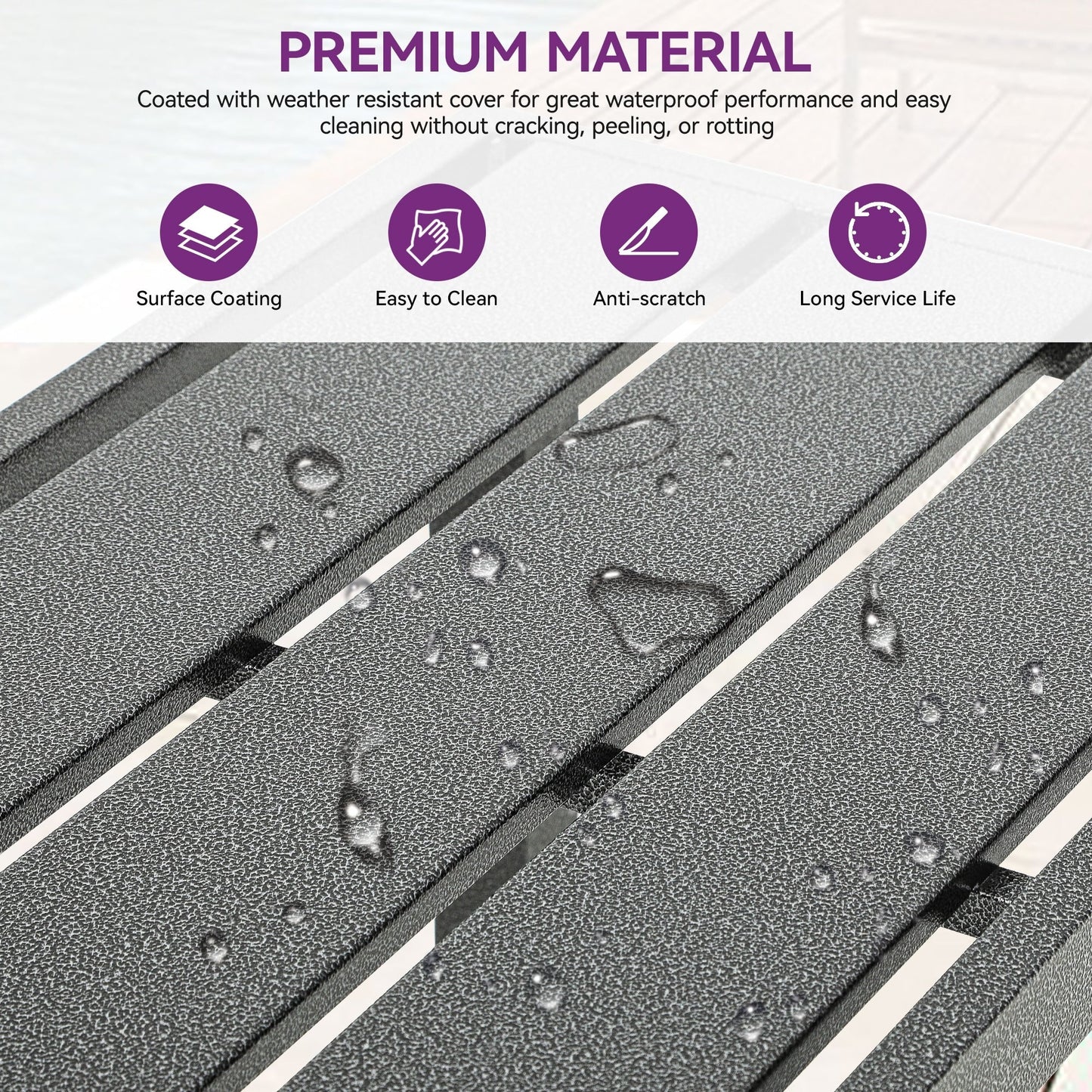 Table de bar/de comptoir de patio en métal Moasis avec roulettes