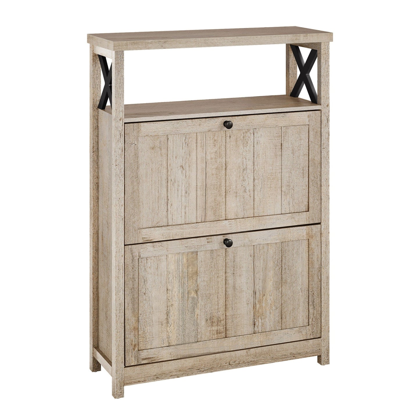 Meuble de rangement pour chaussures Moasis avec 2 compartiments pour entrée et couloir