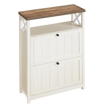 Meuble de rangement pour chaussures Moasis avec 2 compartiments pour entrée et couloir