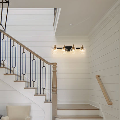 Appliques murales de salle de bain modernes à 3/4 lumières, à intensité variable, avec abat-jour en verre.