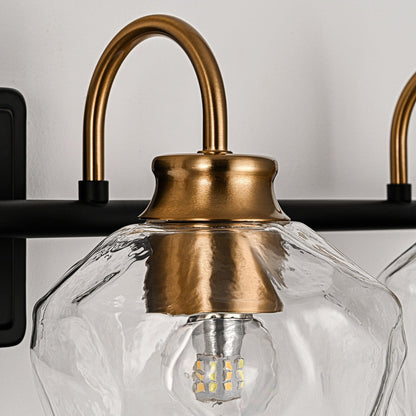 Appliques murales de salle de bain modernes à 3/4 lumières, à intensité variable, avec abat-jour en verre.