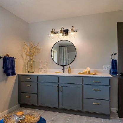 Appliques murales de salle de bain modernes à 3/4 lumières, à intensité variable, avec abat-jour en verre.