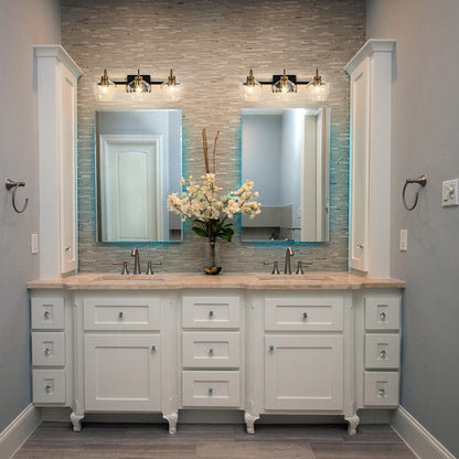 Appliques murales de salle de bain modernes à 3/4 lumières, à intensité variable, avec abat-jour en verre.