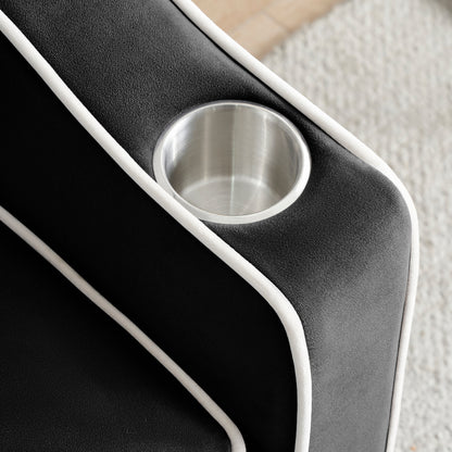 Canapé-lit moderne 70.86 3 en 1, simple, convertible, avec dossier réglable et port de charge USB pour le salon.