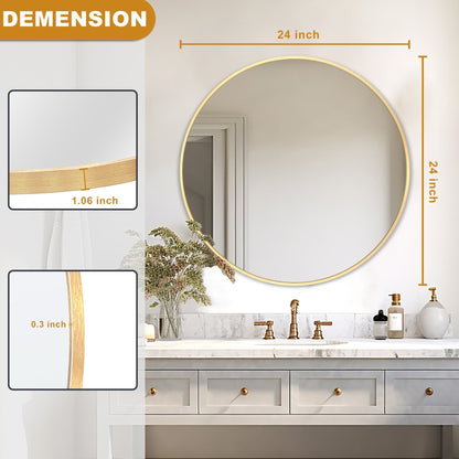 Modern Bathroom Wall Mounted Round Vanity Mirror