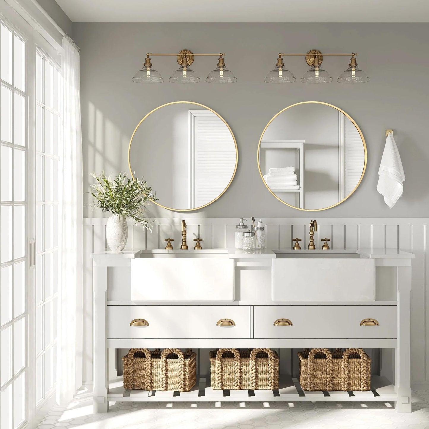 Modern Bathroom Wall Mounted Round Vanity Mirror