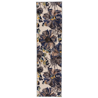 World Rug Gallery Modern Bright Flowers Non-Slip Area Rug Multi