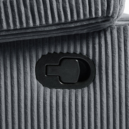 Fauteuil inclinable manuel en velours côtelé moderne, chaise longue inclinable réglable avec accoudoirs larges.