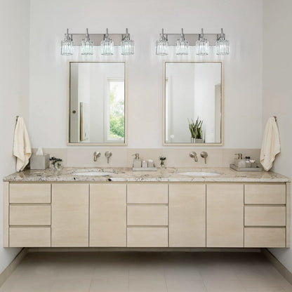 Appliques murales de salle de bain à cristaux, modernes, à intensité variable, avec abat-jours en cristal.